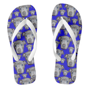 Staffordshire Bull Terrier Puppy Pattern, Flip Flops