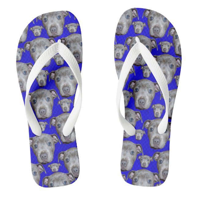 Staffordshire Bull Terrier Puppy Pattern, Flip Flops (Fußbett)