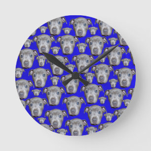 Staffordshire Bull Terrier Puppy Pattern, Runde Wanduhr