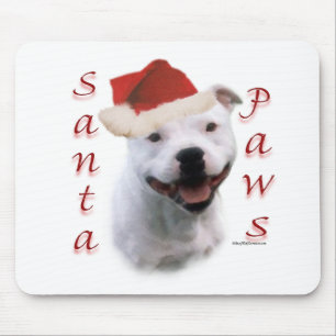 Staffordshire Bull Terrier Santa Paws Mousepad