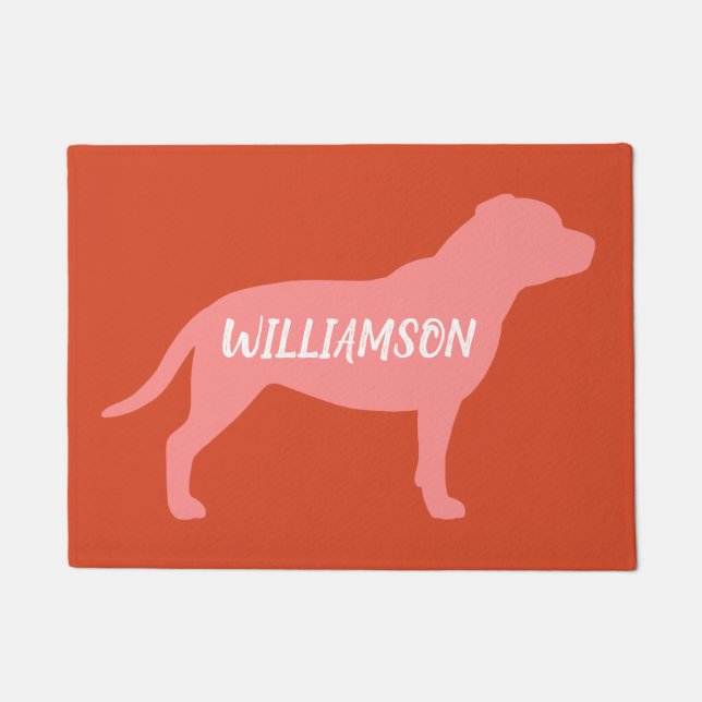 Staffordshire Bull Terrier-Silhouette Fußmatte (Vorderseite)