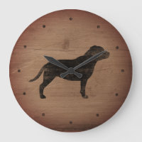 Staffordshire Bull Terrier Silhouette Rustic Style