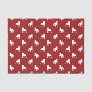 Staffordshire Bull Terrier Silhouetten Muster Rot Seidenpapier
