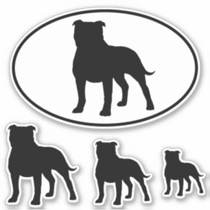 Staffordshire Bull Terrier Silhouetten Sticker Set