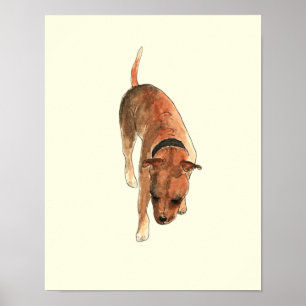 Staffordshire Bull Terrier Spaß Wasserfarbe Hundek Poster