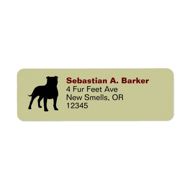 Staffordshire Bull Terrier Staffy Dog Silhouette (Vorne)