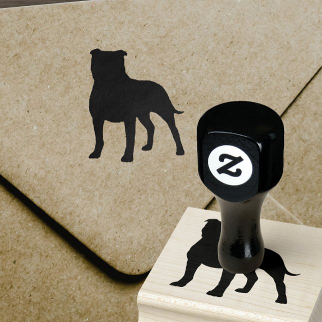 Staffordshire Bull Terrier Staffy Dog Silhouette Gummistempel (Von Creator hochgeladen)