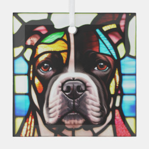 Staffordshire Bull Terrier "Stettglas" Ornament Aus Glas
