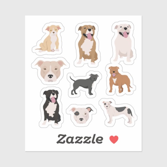 Staffordshire Bull Terrier Stickers Aufkleber (Blatt)