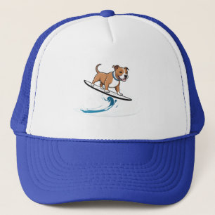 Staffordshire Bull Terrier surfing the Waves, Truckerkappe