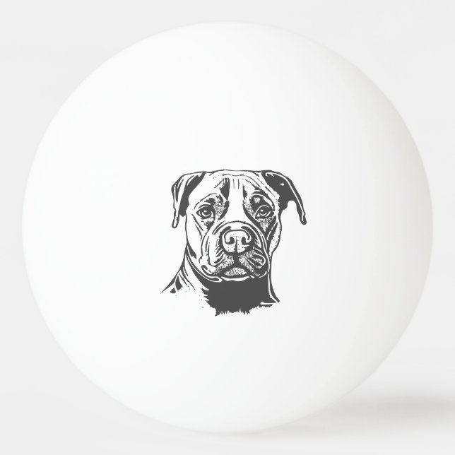 Staffordshire Bull Terrier Tischtennisball (Vorderseite)