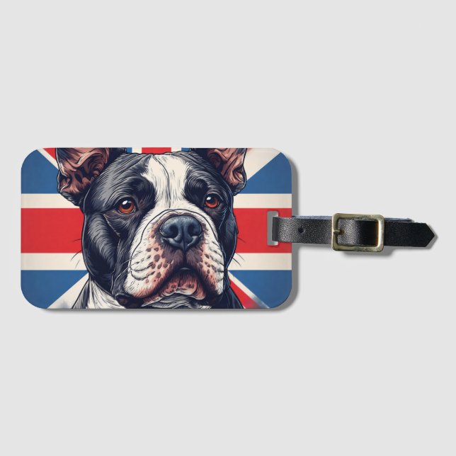 Staffordshire Bull Terrier United Kingdom Gepäckanhänger (Vorderseite (Horizontal))