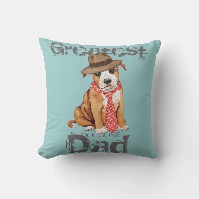 Staffordshire Bull Terrier Vater Kissen (Vorderseite)