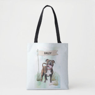 Staffordshire Bull Terrier Wasserfarben personalis Tasche