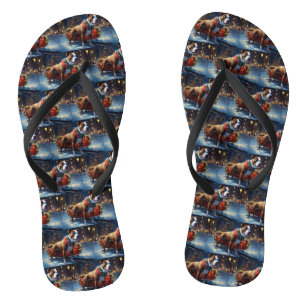 Staffordshire Bull Terrier Weihnachtsfest Flip Flops