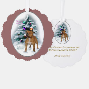 Staffordshire Bull Terrier Weihnachtsgeschenke Ornament Karte