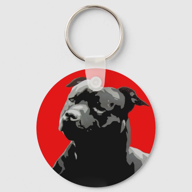 Staffordshire bull terring keyring Schlüsselanhäng Schlüsselanhänger (Vorderseite)
