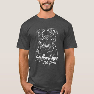 Staffordshire Bullerrier-Hundeporträt Staffie frie T-Shirt
