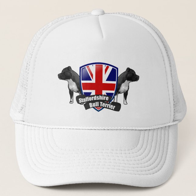 Staffordshire-Bullterrier ENGLAND Truckerkappe (Vorderseite)