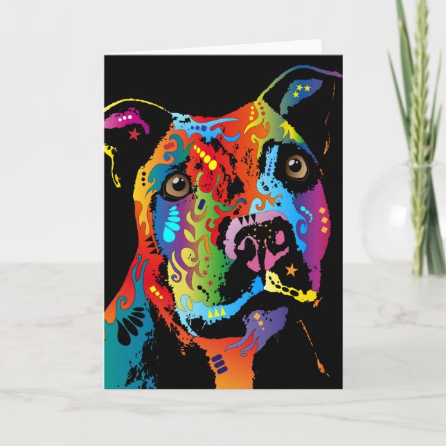 Staffordshire-Bullterrier Karte (Vorderseite)