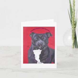 Staffordshire-Bullterrier notecard Karte