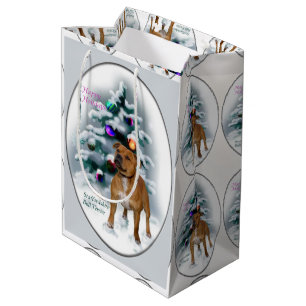 Staffordshire-Bullterrier-Weihnachten Mittlere Geschenktüte