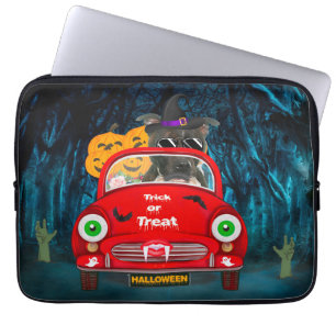 Staffordshire Dog Driving Car Beängstigend Hallowe Laptopschutzhülle