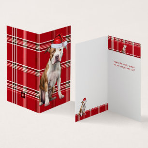 Staffordshire Dog Holiday Red Kariert Weihnachten