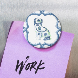 Staffordshire Dog Opt 1 in Slate and Green Magnet