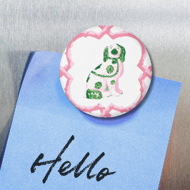 Staffordshire Dog Opt 2 in Pink and Green Magnet