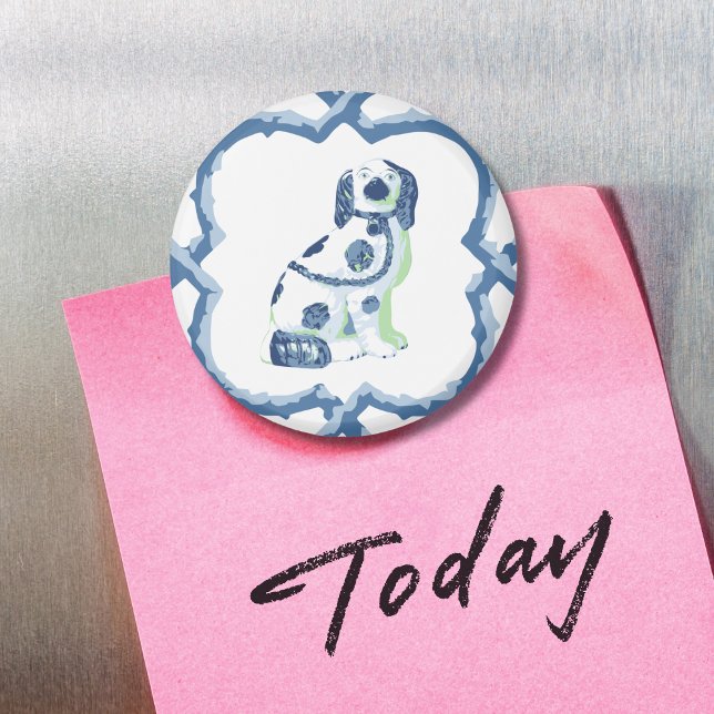 Staffordshire Dog Opt 2 in Slate and Green Magnet (Von Creator hochgeladen)