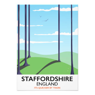 Staffordshire England Train Poster