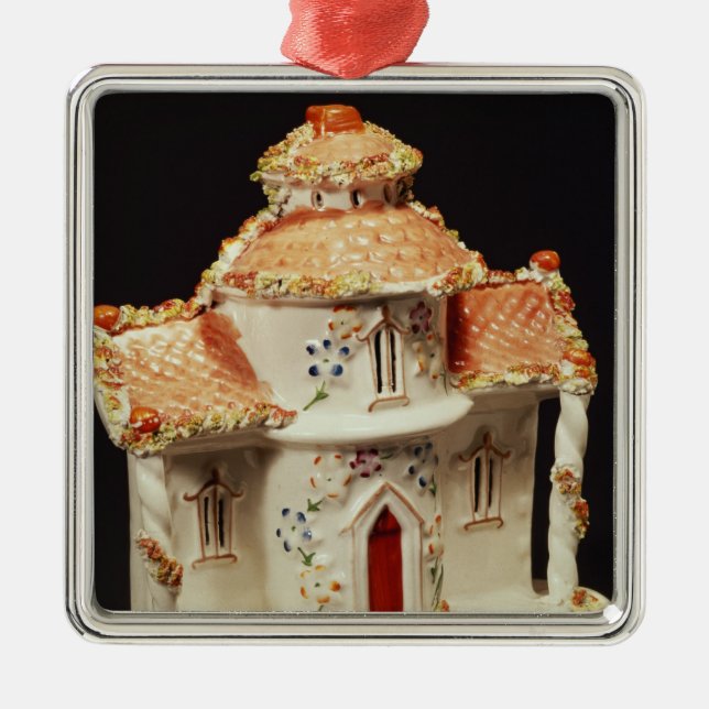 Staffordshire-Hütte, C. 1860 Silbernes Ornament (Vorne)