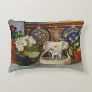Staffordshire-Kuh mit Primulaes 2004 Dekokissen