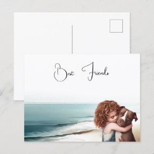 Staffordshire Pitbull & Girl Keepsaké carte postal