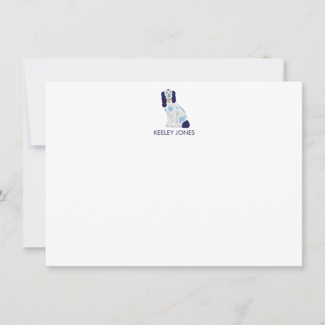 Staffordshire Spanel Personalisiert Flat Note Card Mitteilungskarte (Vorderseite)