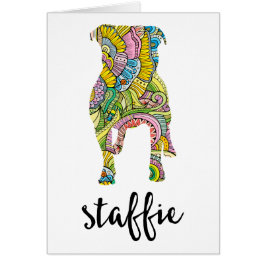 Staffordshire-Terrier-Blumenmuster-Silhouette