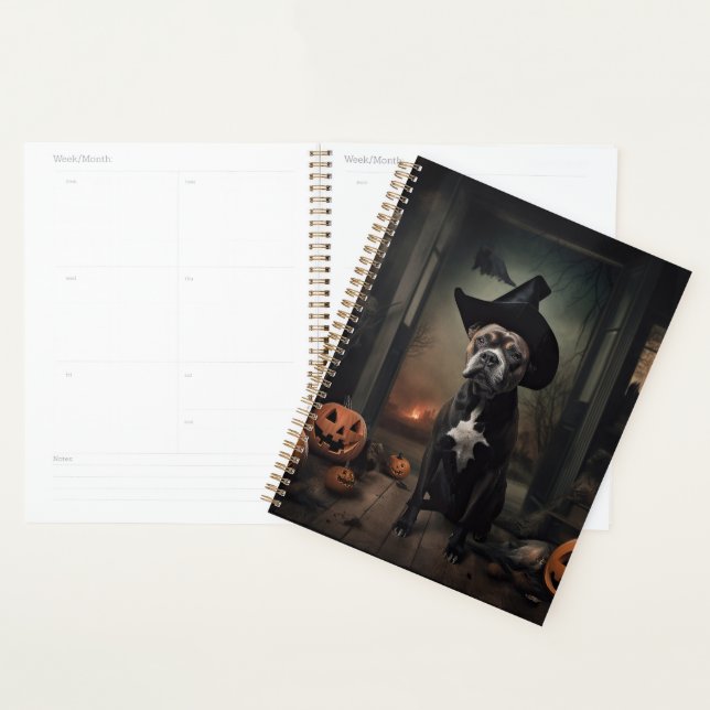 Staffordshire Terrier Citrouilles Halloween effray (Devant avec enveloppe)
