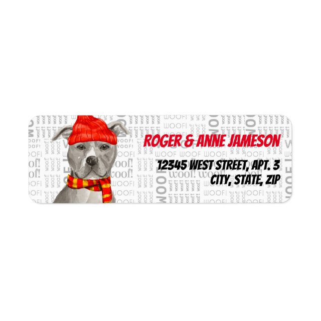 Staffordshire Terrier Gray Pitbull Weihnachten (Vorne)