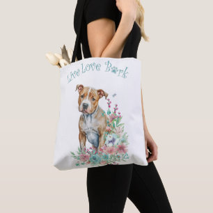 Staffordshire Terrier Hundemama Blumenmuster Tasche