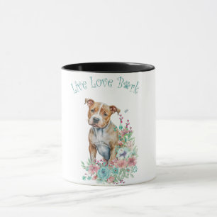 Staffordshire Terrier Hundemama Blumenmuster Tasse