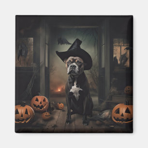 Staffordshire Terrier Kürbisse Halloween Gruselig  Magnet
