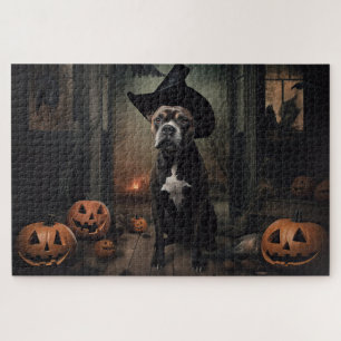 Staffordshire Terrier Pumpkins Halloween Beängstig