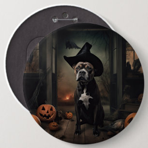 Staffordshire Terrier Pumpkins Halloween Beängstig Button
