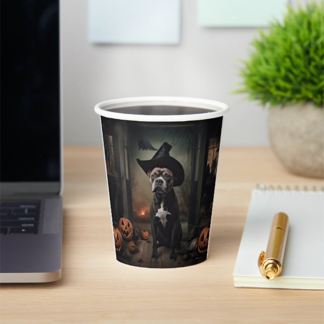 Staffordshire Terrier Pumpkins Halloween Beängstig Pappbecher (InSitu)