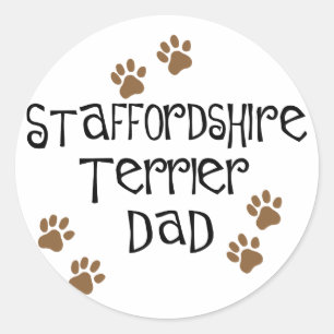 Staffordshire-Terrier-Vater Runder Aufkleber