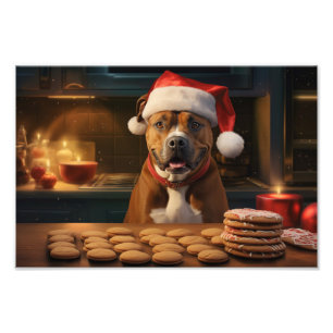 Staffordshire Terrier Weihnachtskekse Urlaub Fotodruck