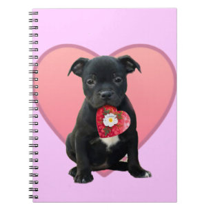 Stafforshire bull terre puppy notebook notizblock