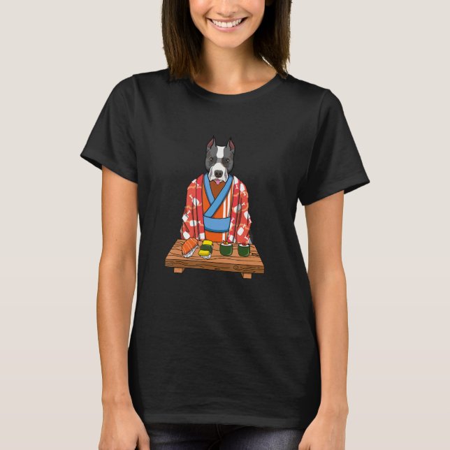 Stafforshire Bull Terrier Dog Kimono Japanisches E T-Shirt (Vorderseite)