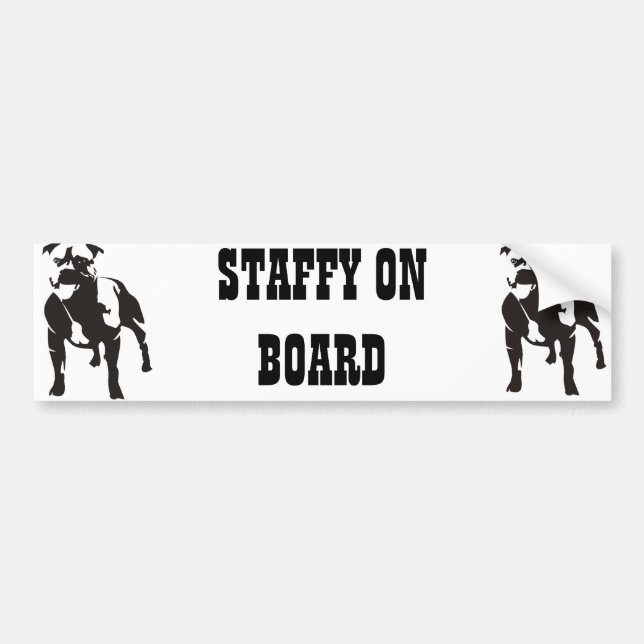 Staffy an Bord Autoaufkleber (Vorne)